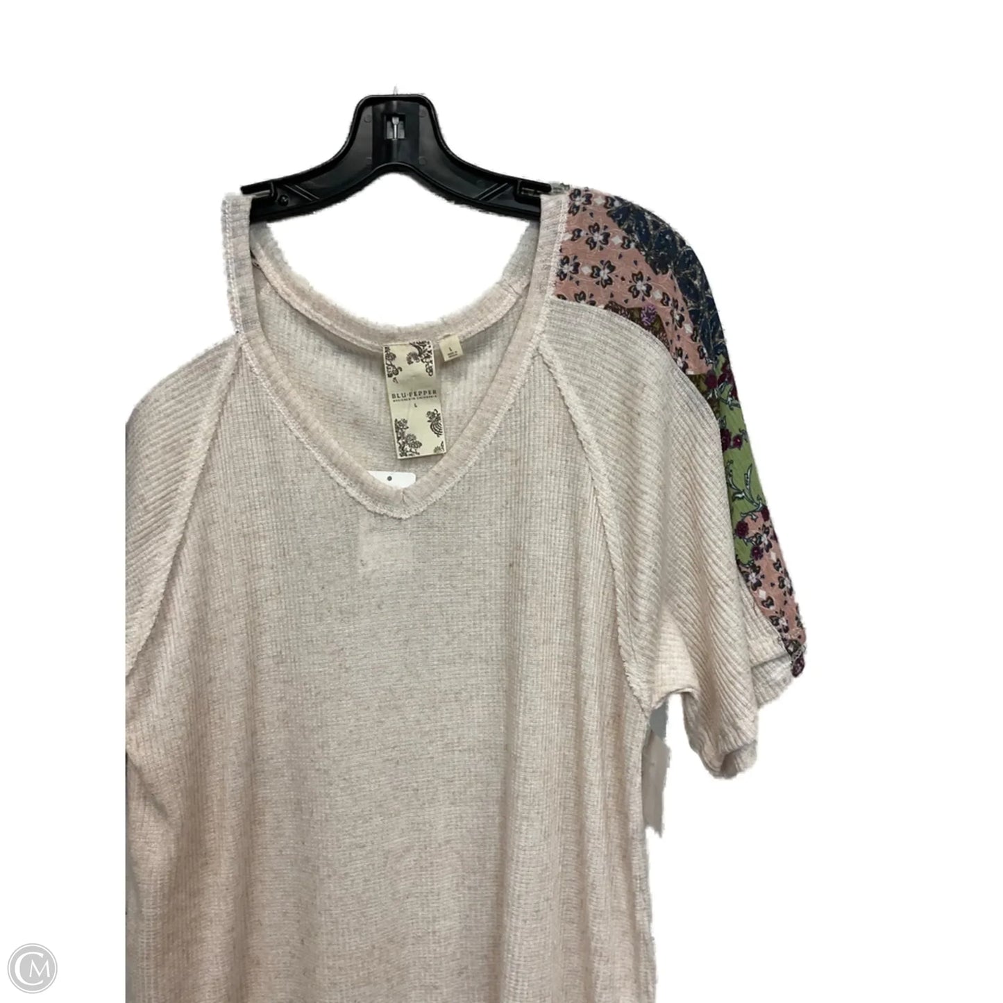 Top Short Sleeve By Blu Pepper In Brown, Size: L