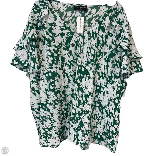 Blouse Short Sleeve By Lane Bryant In Green, Size: 4x