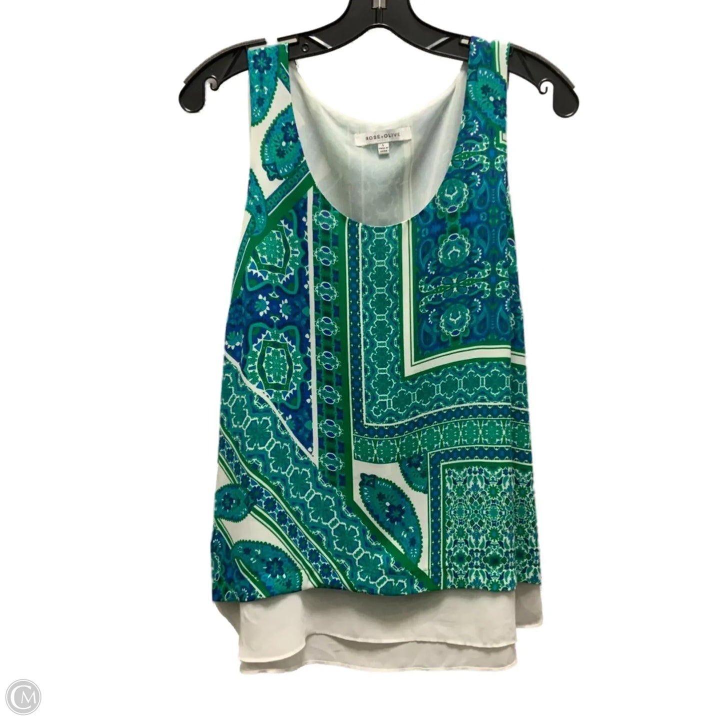 Blouse Sleeveless By Rose And Olive In Green, Size: L