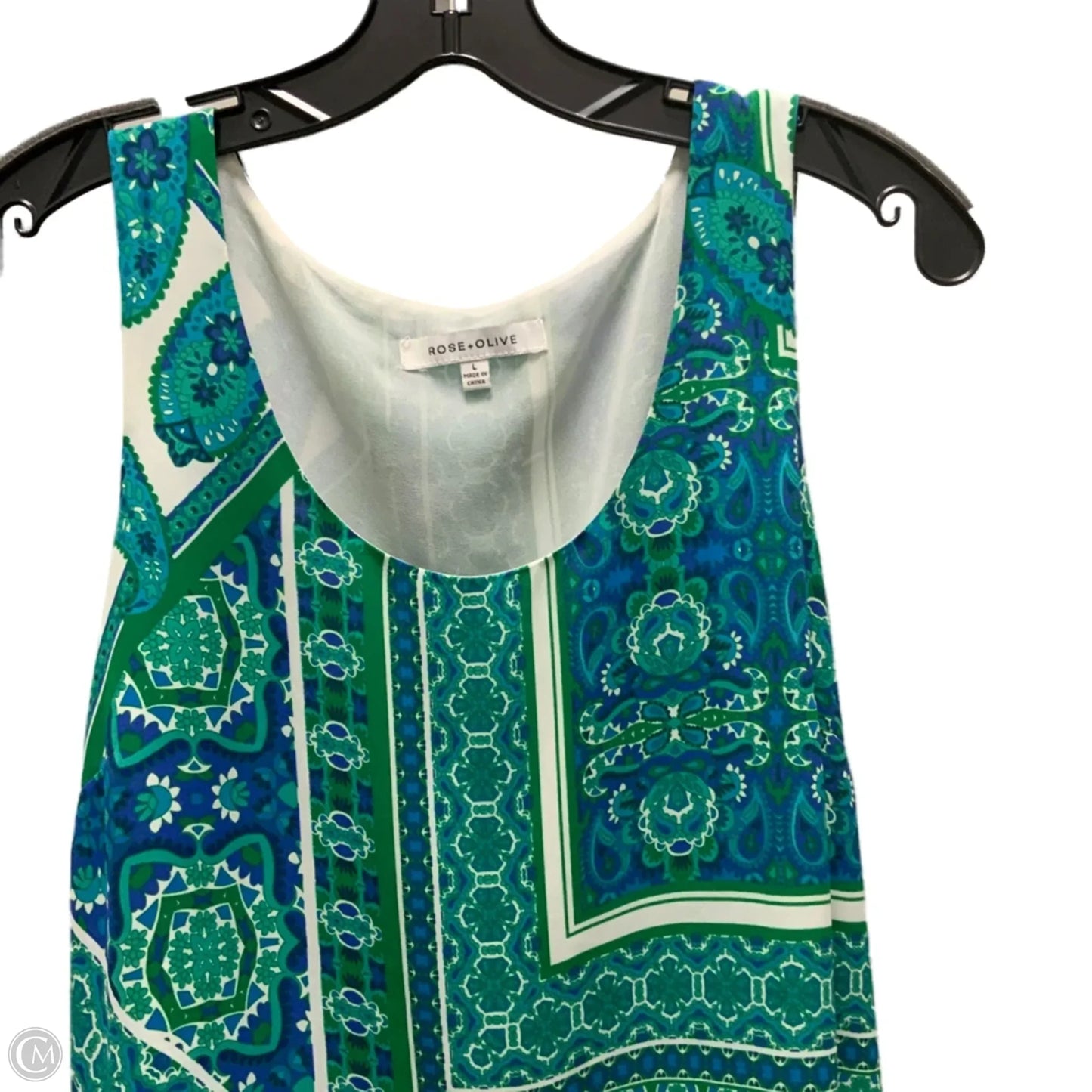 Blouse Sleeveless By Rose And Olive In Green, Size: L