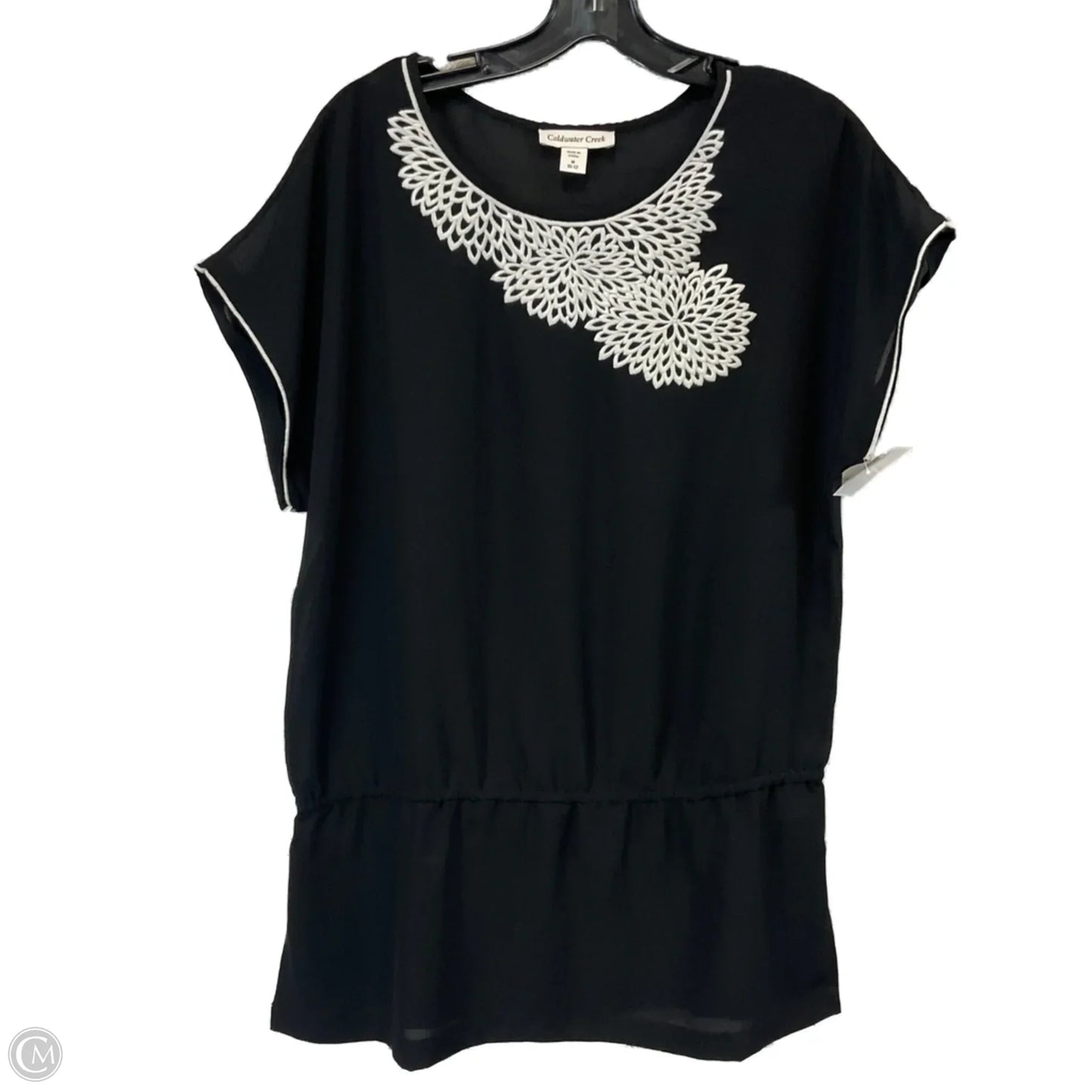 Tunic Short Sleeve By Coldwater Creek In Black, Size: M