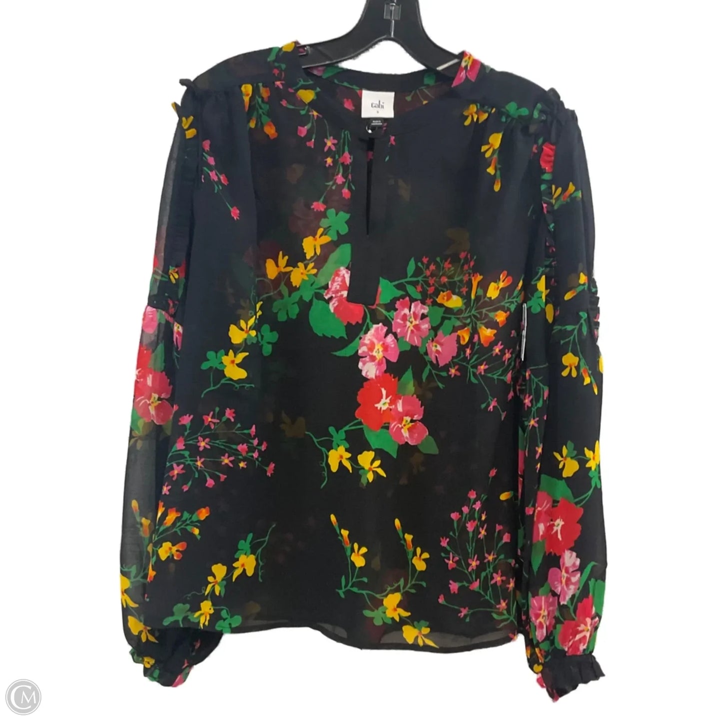 Blouse Long Sleeve By Cabi In Black, Size: S