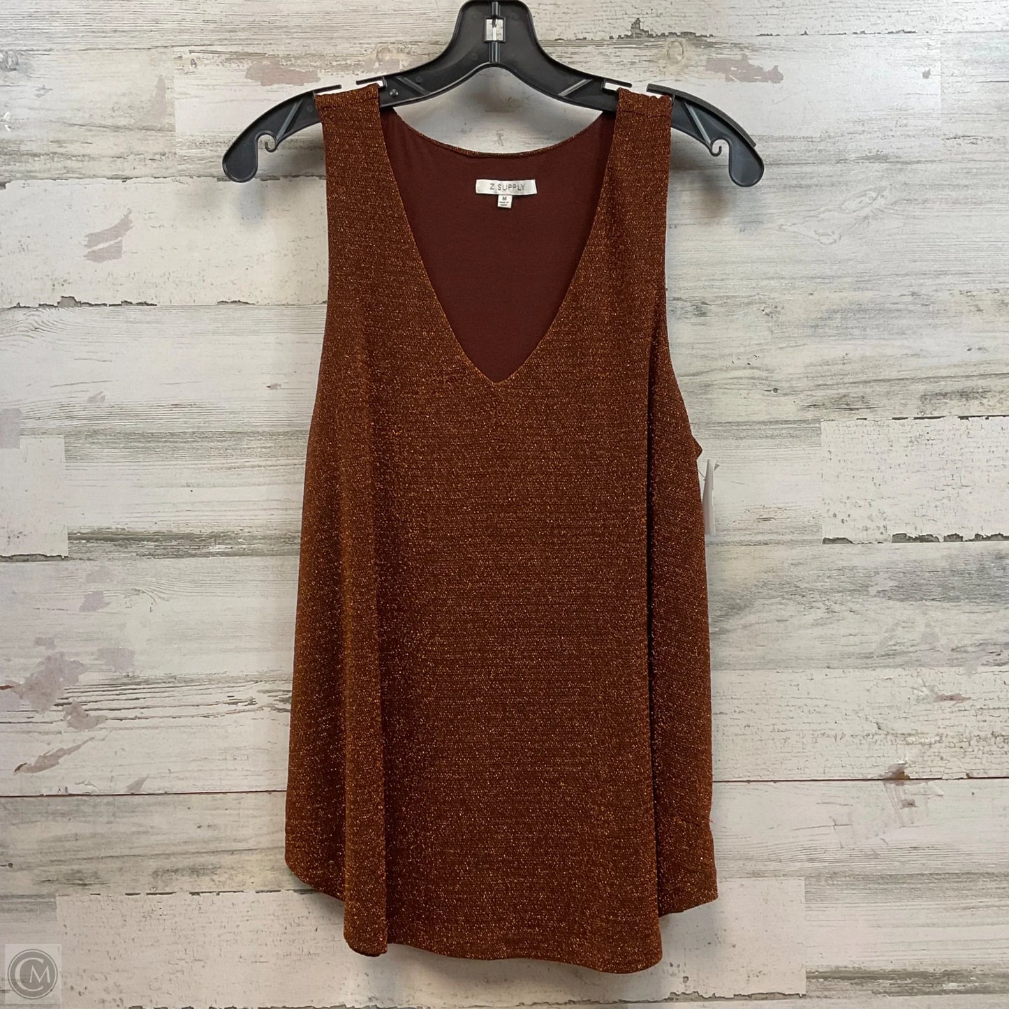 Top Sleeveless By Z Supply In Brown, Size: M