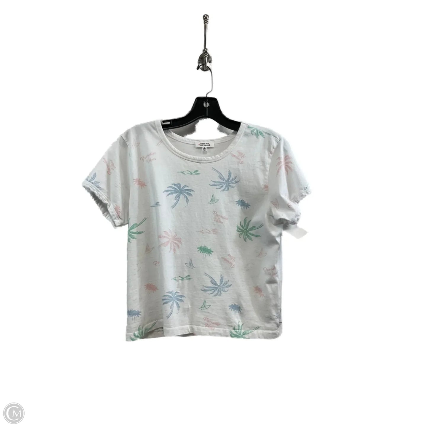 Top Short Sleeve Basic By Messy Bun In White, Size: L