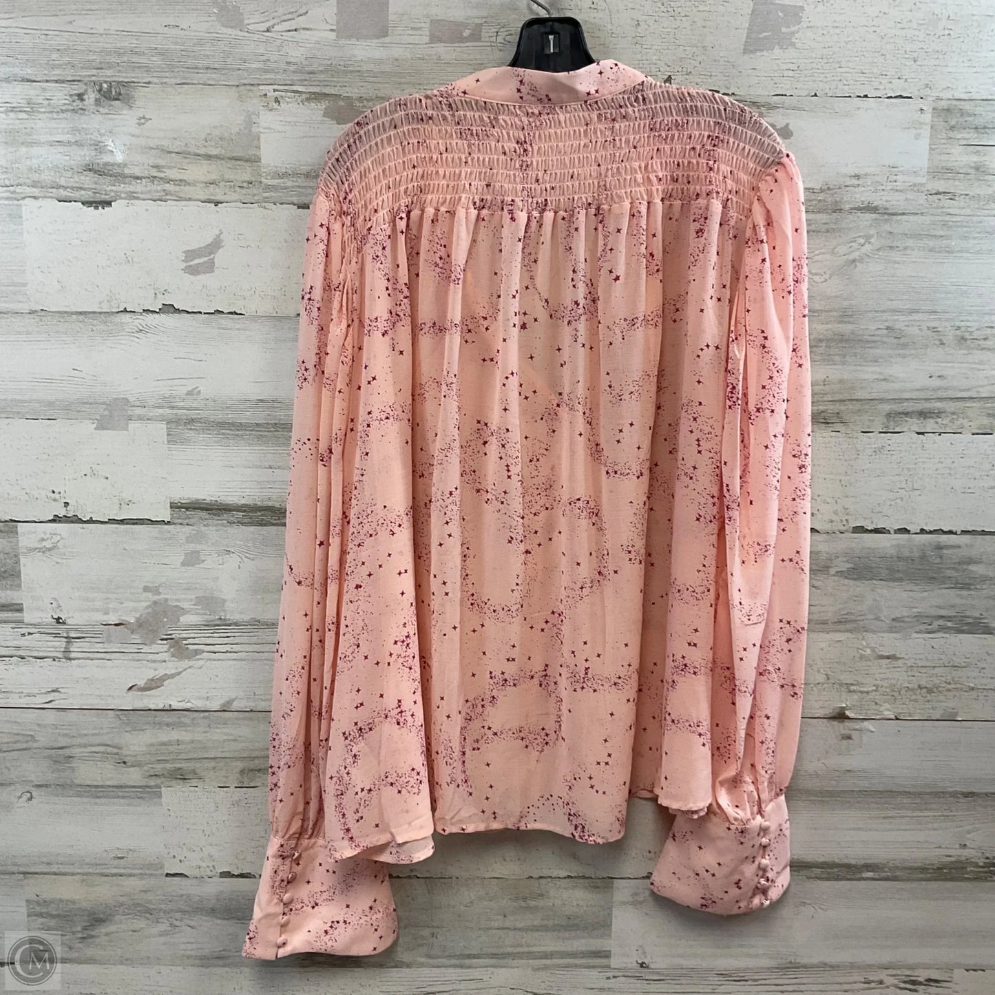 Blouse Long Sleeve By Free People In Pink, Size: Xl