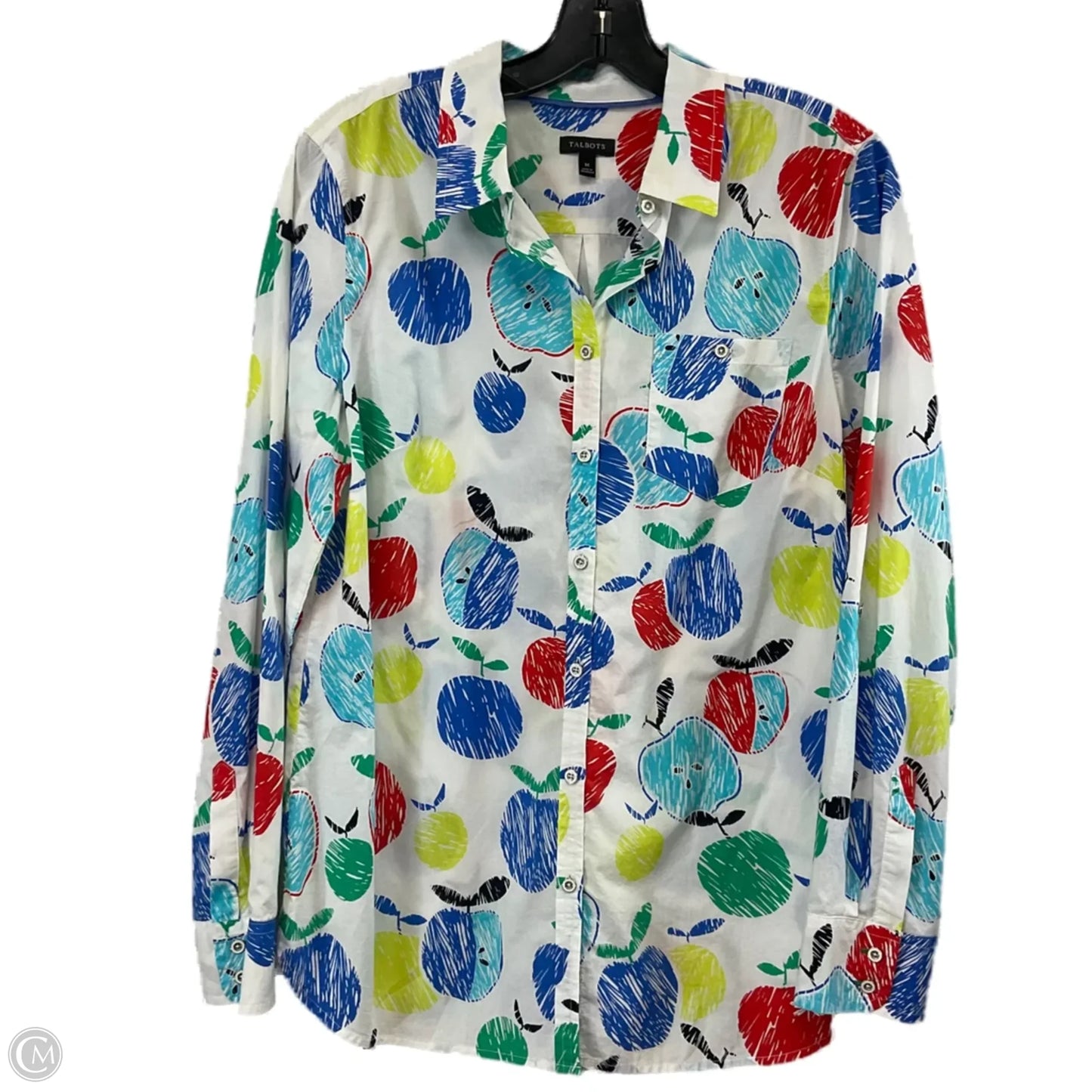 Blouse Long Sleeve By Talbots In White, Size: M