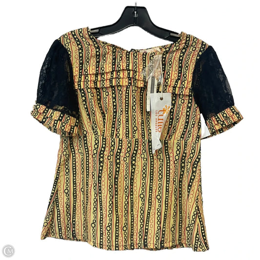 Blouse Short Sleeve By Tulle In Yellow, Size: S