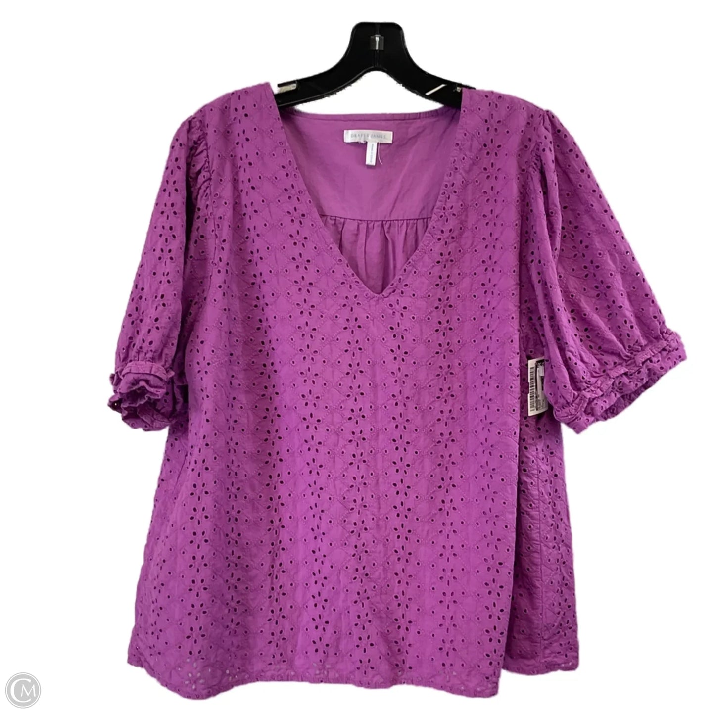 Blouse Short Sleeve By Draper James In Purple, Size: Xl