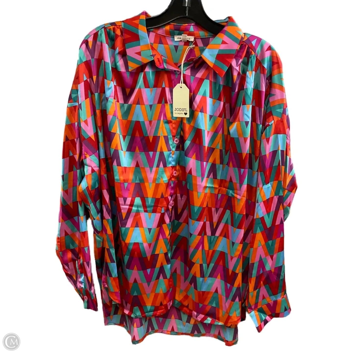 Blouse Long Sleeve By Jodifl In Red, Size: L