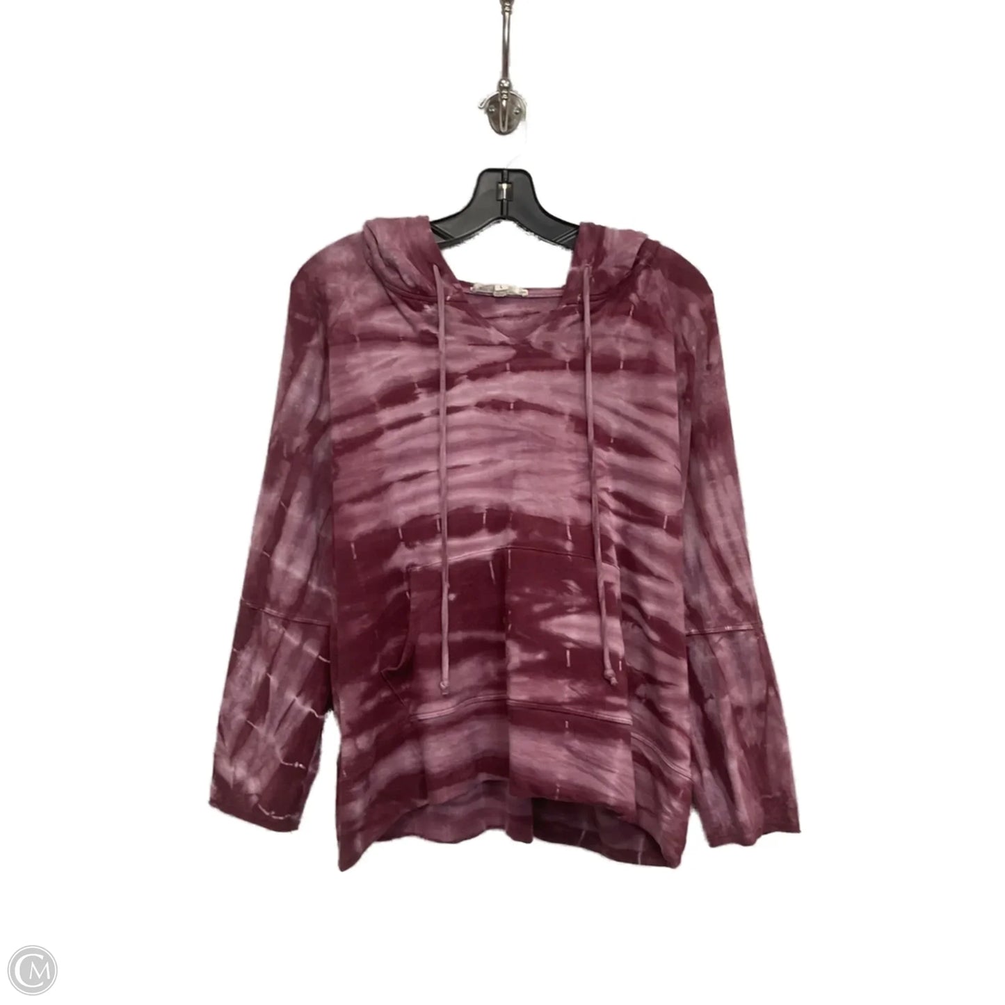 Athletic Top Long Sleeve Hoodie By Johnny Was In Purple, Size: L