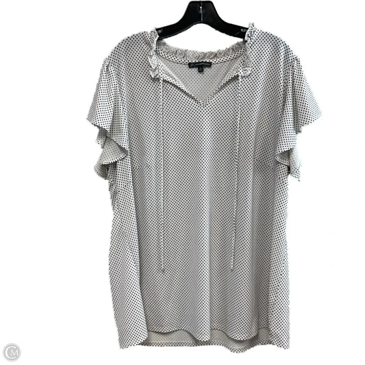 Blouse Short Sleeve By Adriano Goldschmied In White, Size: 2x