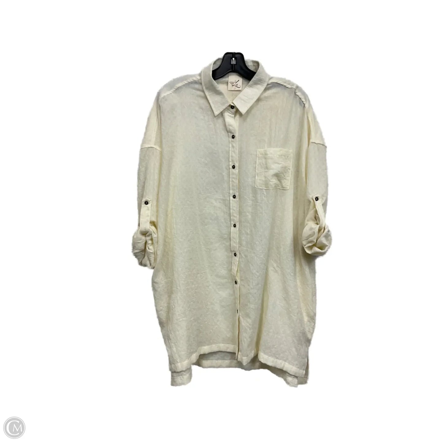 Blouse 3/4 Sleeve By Artistic Works By Lu In Yellow, Size: M