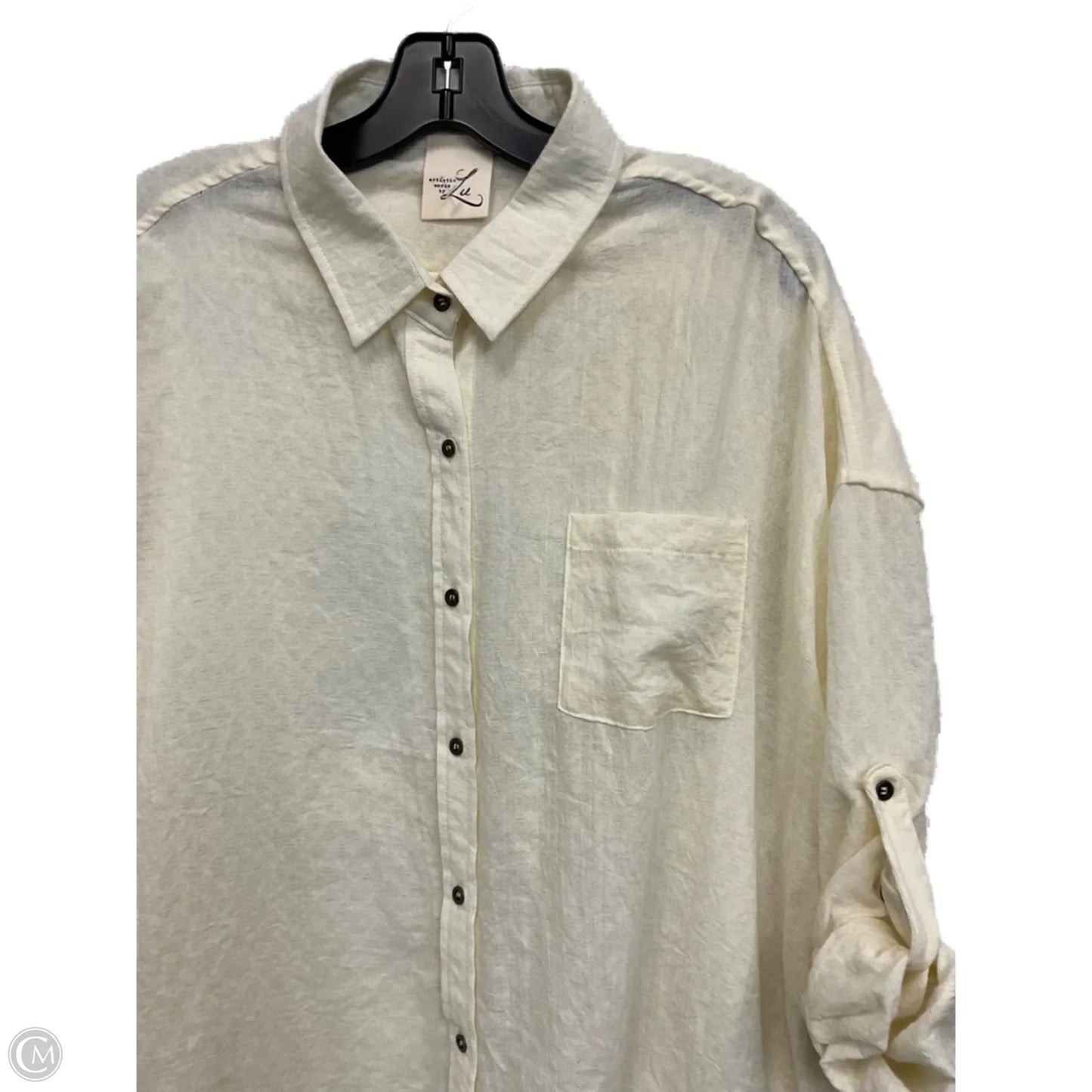 Blouse 3/4 Sleeve By Artistic Works By Lu In Yellow, Size: M