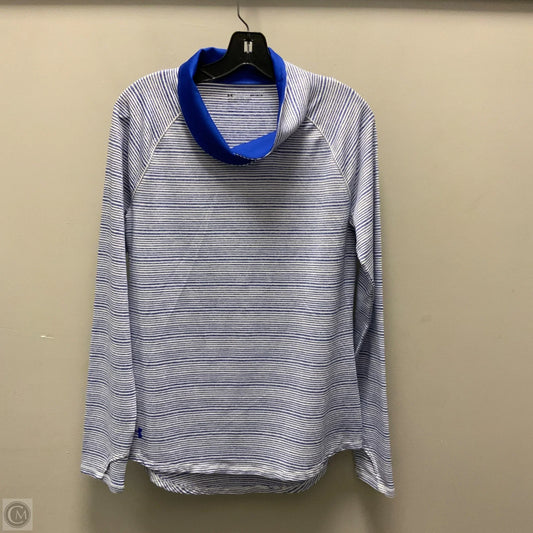 Athletic Top Long Sleeve Collar By Under Armour In Blue, Size: M