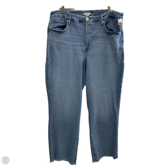 Jeans Straight By Good American In Blue Denim, Size: 20