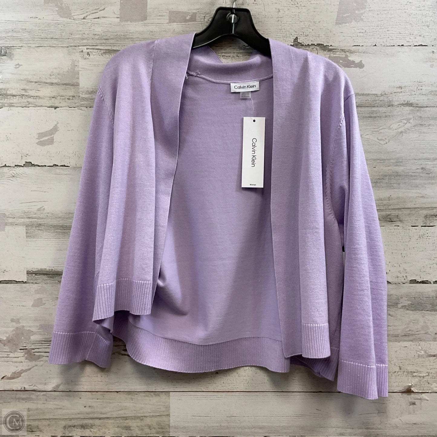 Sweater Cardigan By Calvin Klein In Purple, Size: 2x
