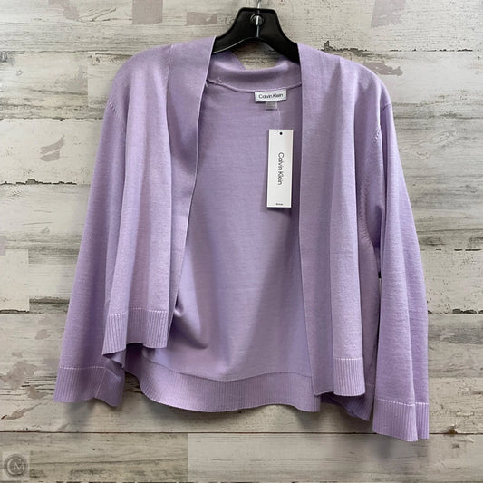 Sweater Cardigan By Calvin Klein In Purple, Size: 2x