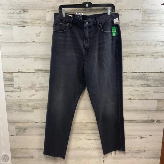 Jeans Straight By Gap In Black Denim, Size: 14