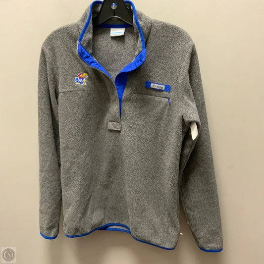 Athletic Top Long Sleeve Collar By Columbia In Grey, Size: S