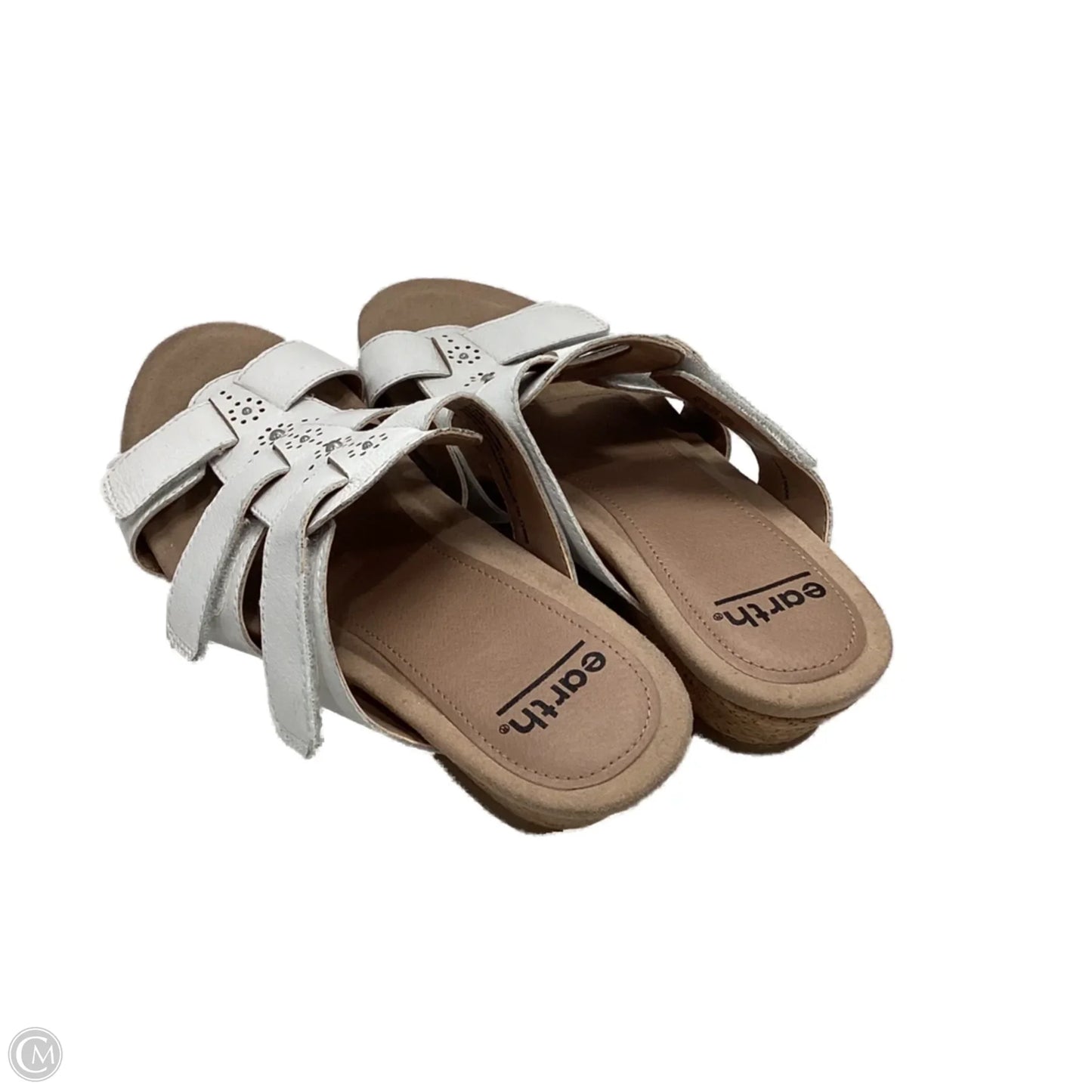 Sandals Heels Wedge By Earth In White, Size: 7.5