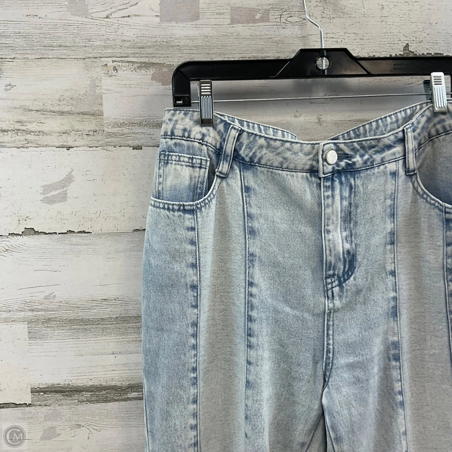 Jeans Wide Leg By Le Lis In Blue Denim, Size: L