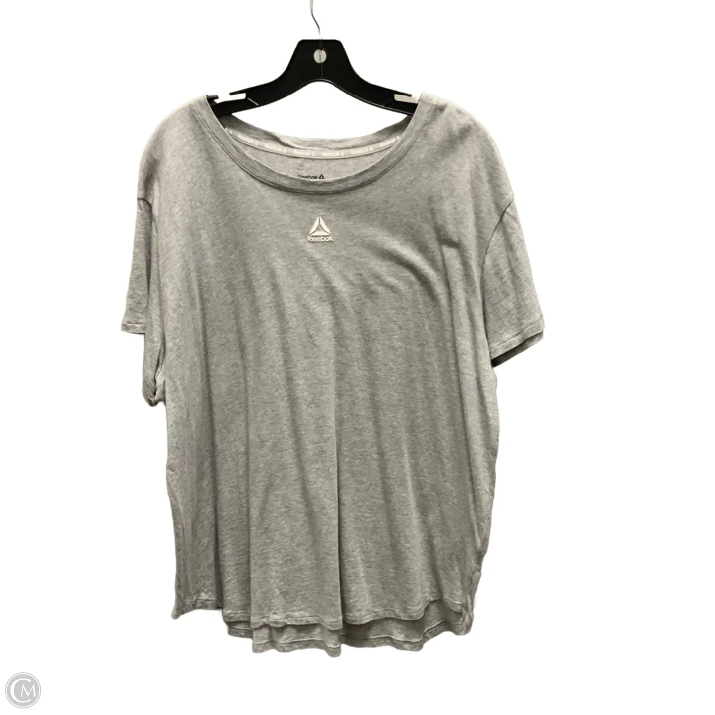 Athletic Top Short Sleeve By Reebok In Grey, Size: Xxl