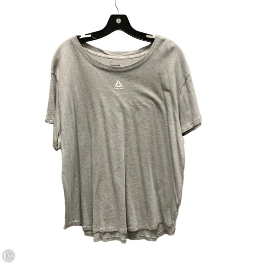 Athletic Top Short Sleeve By Reebok In Grey, Size: Xxl