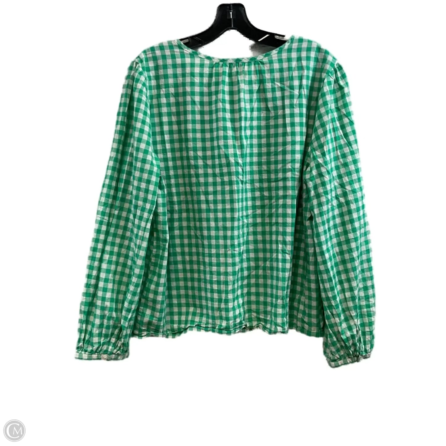 Blouse Long Sleeve By J. Crew In Green, Size: L