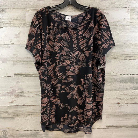 Blouse Short Sleeve By Cabi In Black, Size: L