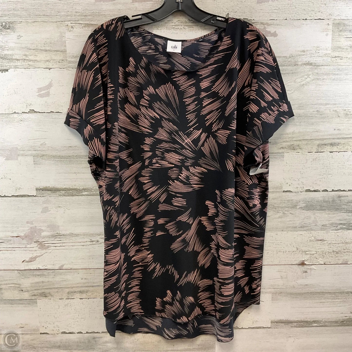 Blouse Short Sleeve By Cabi In Black, Size: L