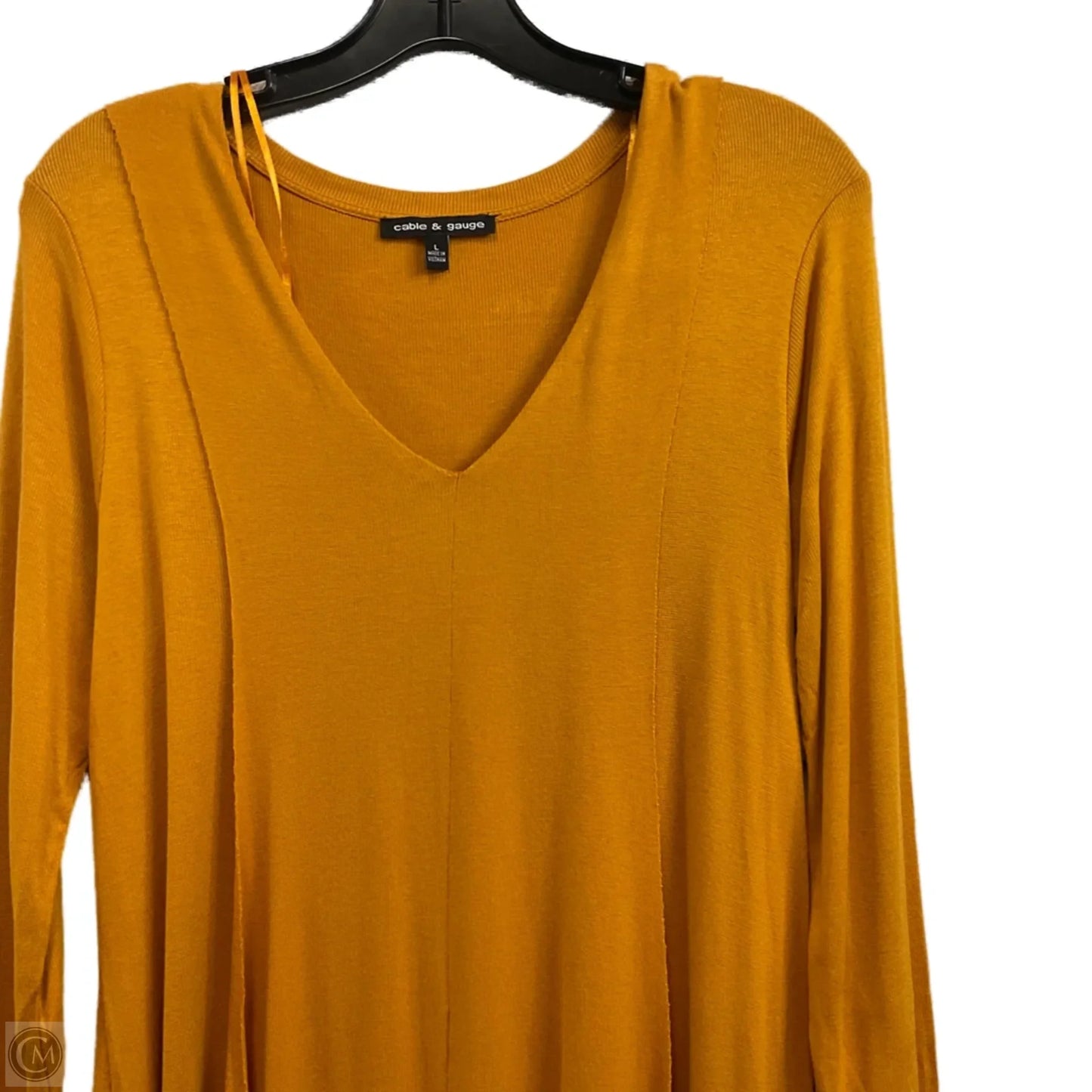 Top Long Sleeve By Cable And Gauge In Yellow, Size: L