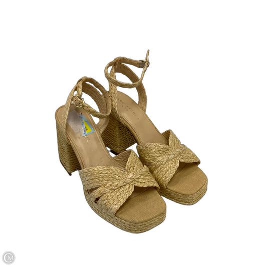 Sandals Heels Block By Marc Fisher In Tan, Size: 9.5