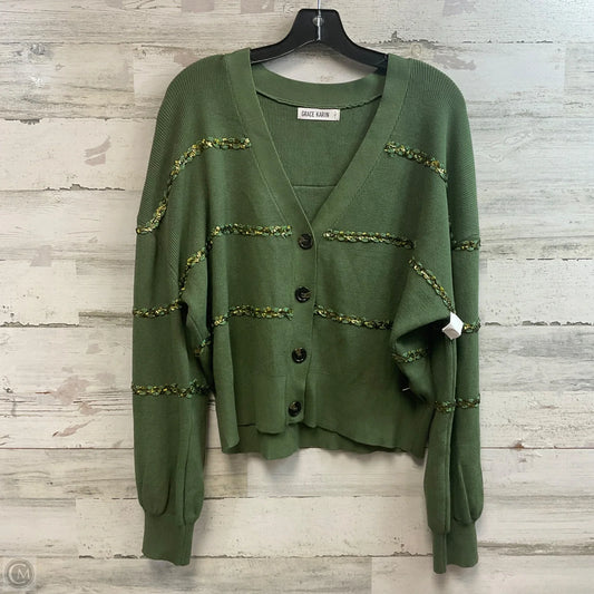 Sweater Cardigan By Grace Karin In Green, Size: Xl