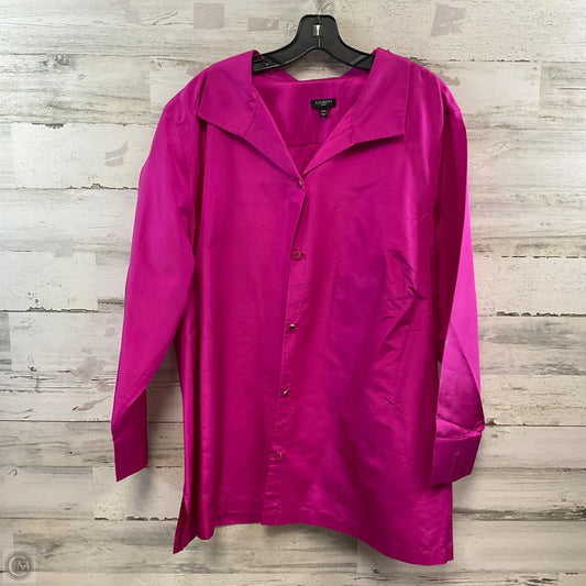 Blouse Long Sleeve By Talbots In Purple, Size: 3x