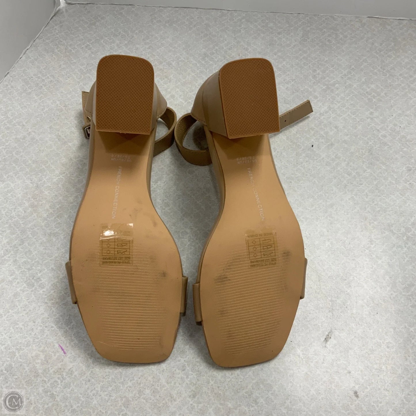 Sandals Heels Block By French Connection In Tan, Size: 7.5