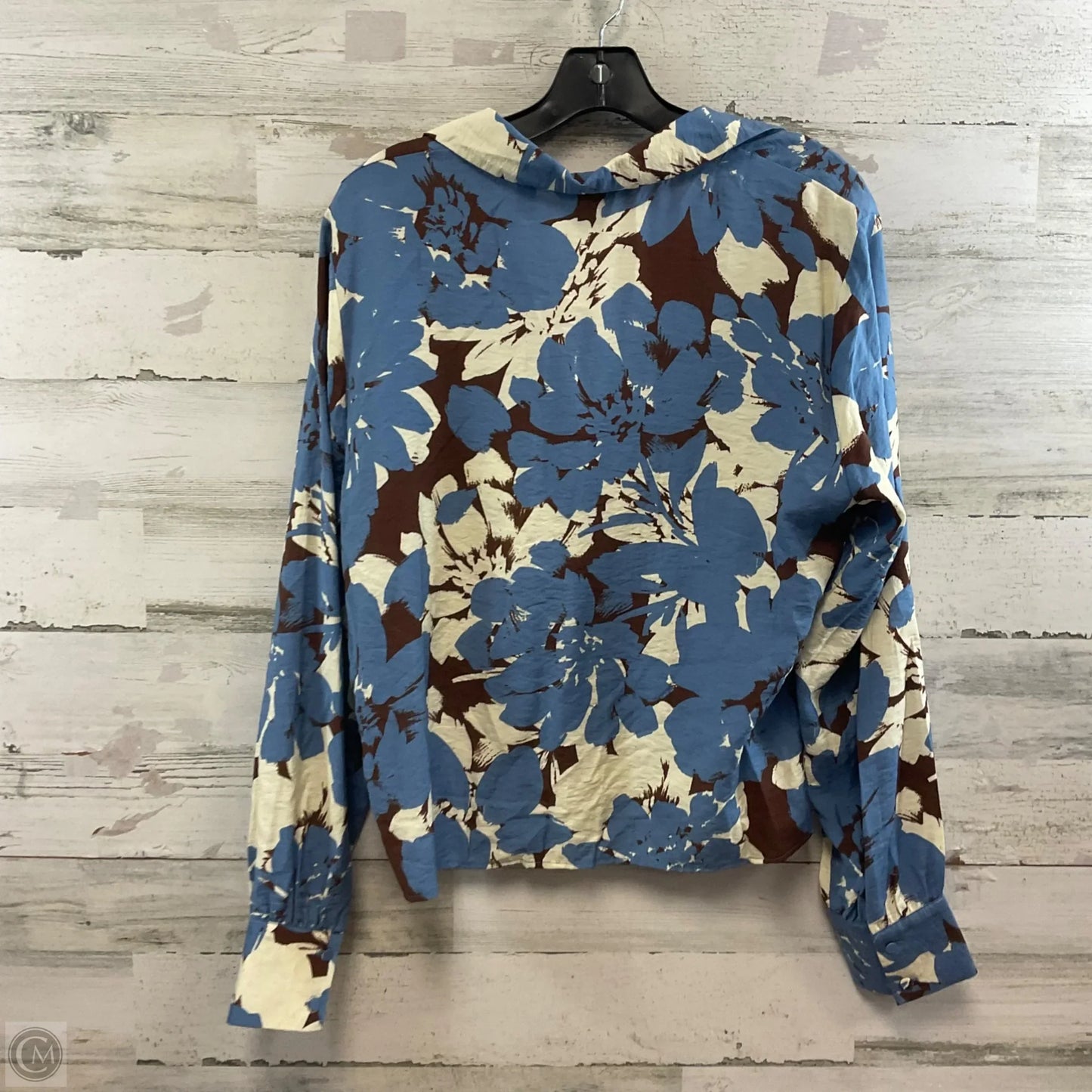 Blouse Long Sleeve By Vero Moda In Blue, Size: Xl