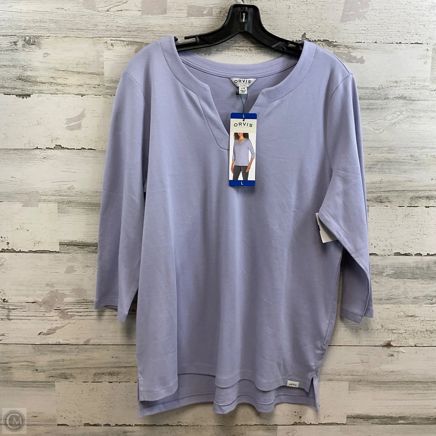 Top 3/4 Sleeve Basic By Orvis In Purple, Size: L