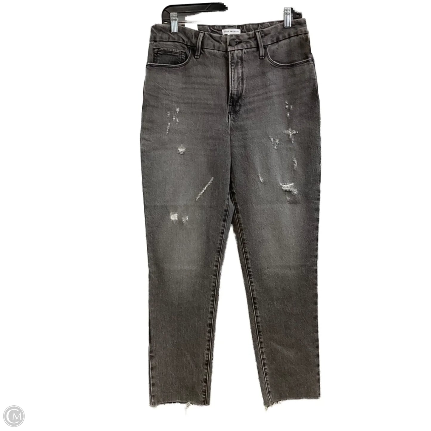 Jeans Straight By Good American In Black Denim, Size: 6