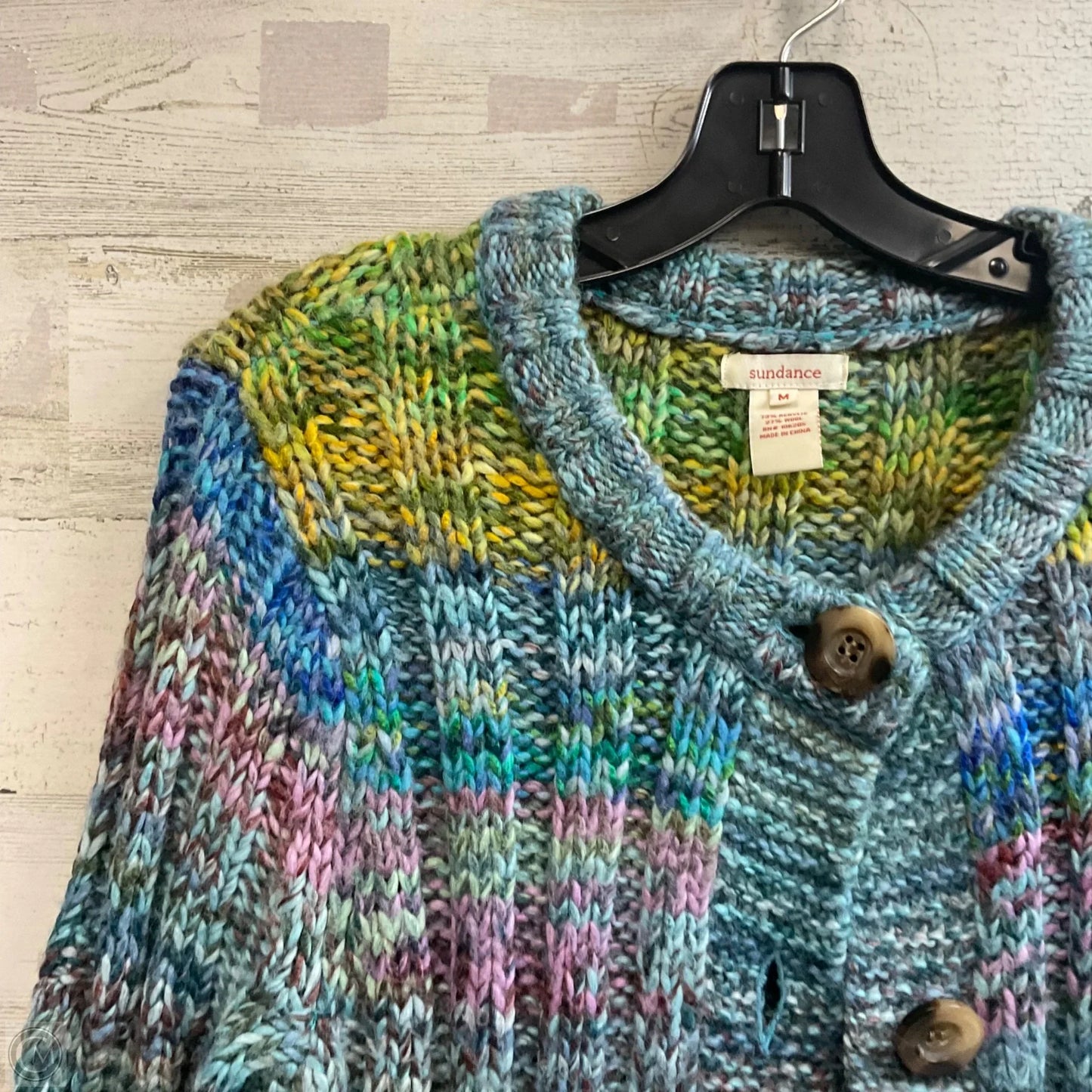 Sweater Cardigan By Sundance In Blue & Green, Size: M