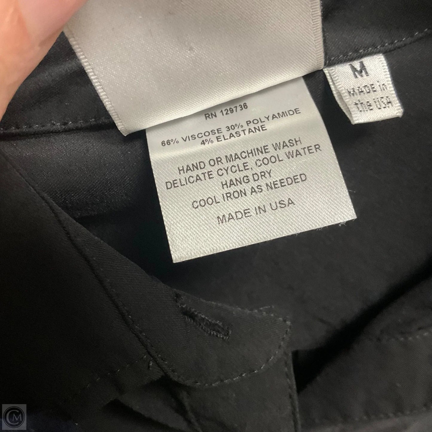 Blouse 3/4 Sleeve By FINLEY In Black, Size: M