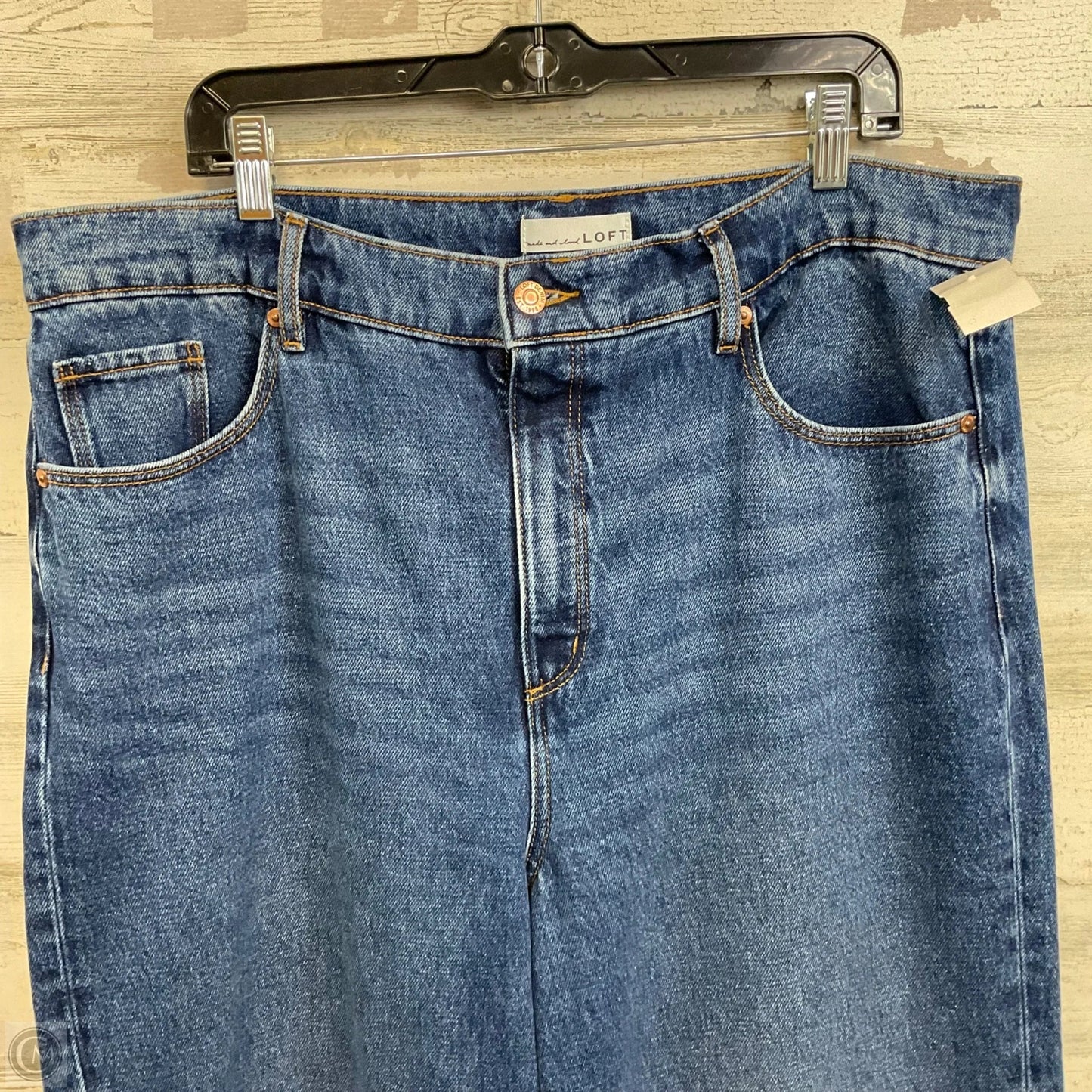Jeans Wide Leg By Loft In Blue Denim, Size: 16