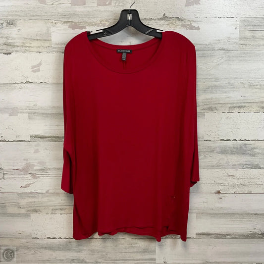 Top 3/4 Sleeve By Eileen Fisher In Red, Size: M