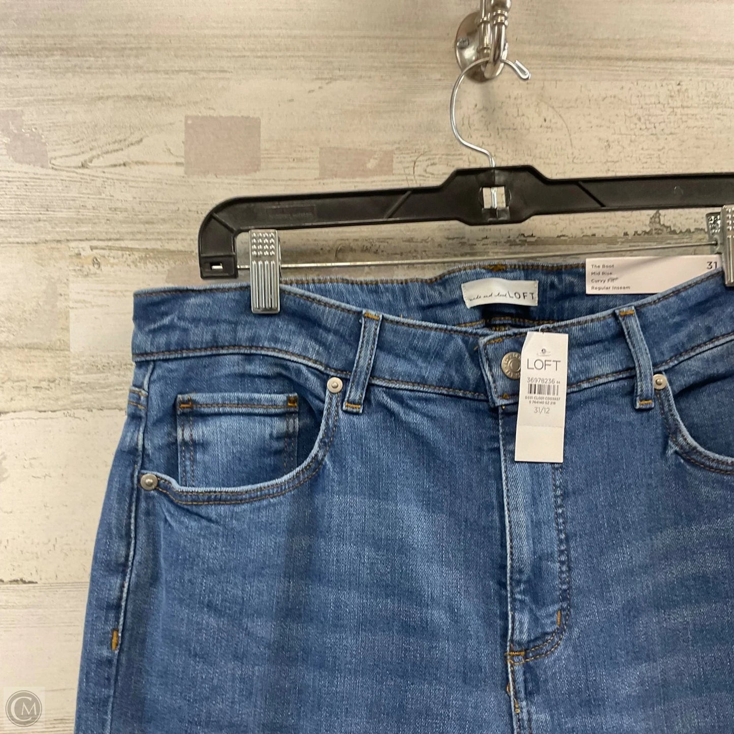 Jeans Boot Cut By Loft In Blue Denim, Size: 14