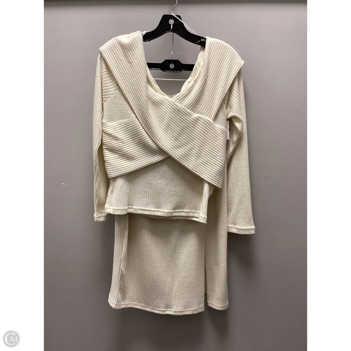 Skirt Set 2pc By Allie Rose In Cream, Size: L