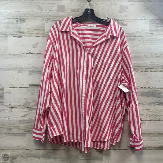 Blouse Long Sleeve By Maurices In Pink, Size: 3x