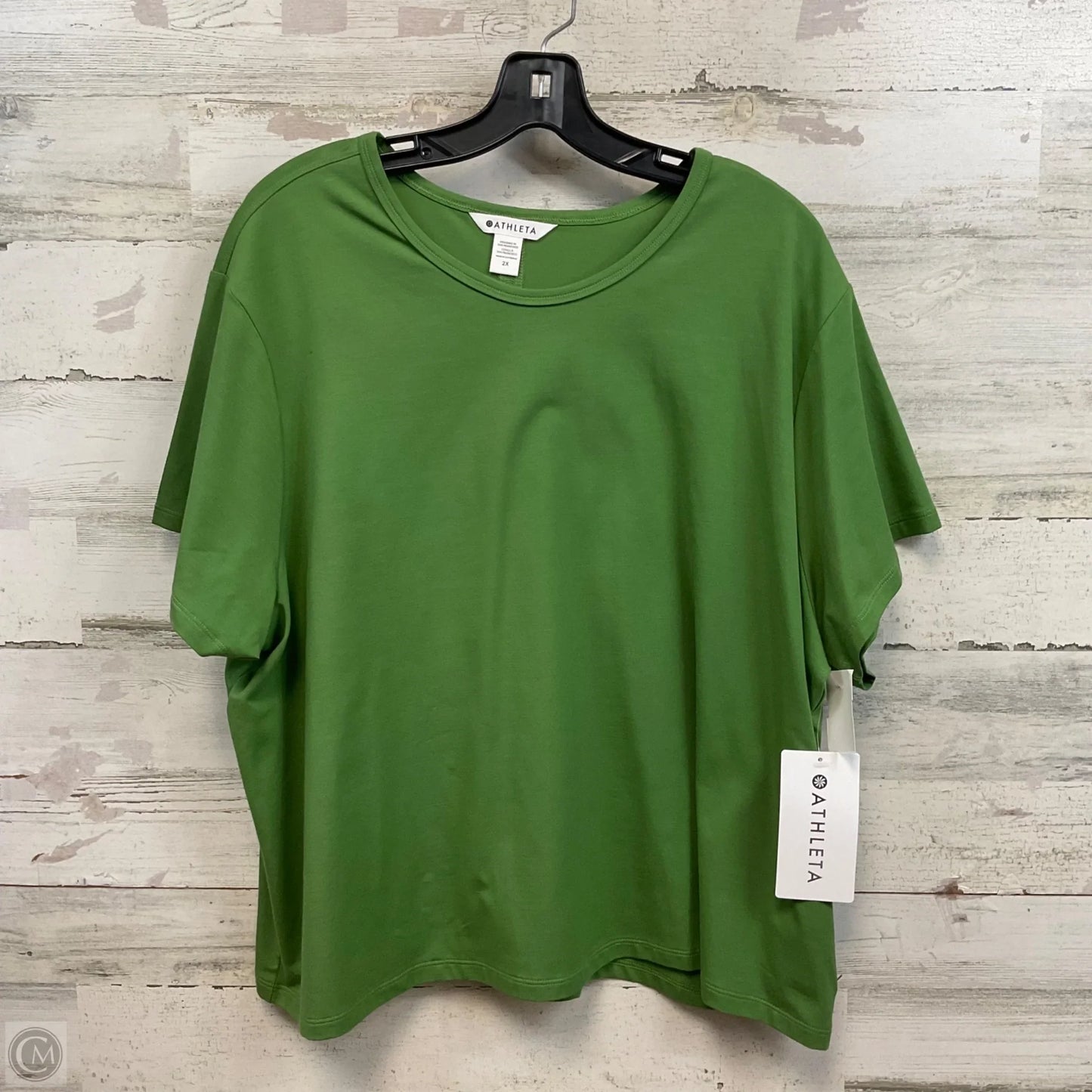 Athletic Top Short Sleeve By Athleta In Green, Size: 2x