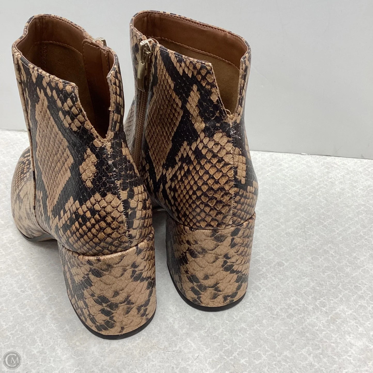 Boots Ankle Heels By Franco Sarto In Animal Print, Size: 9.5