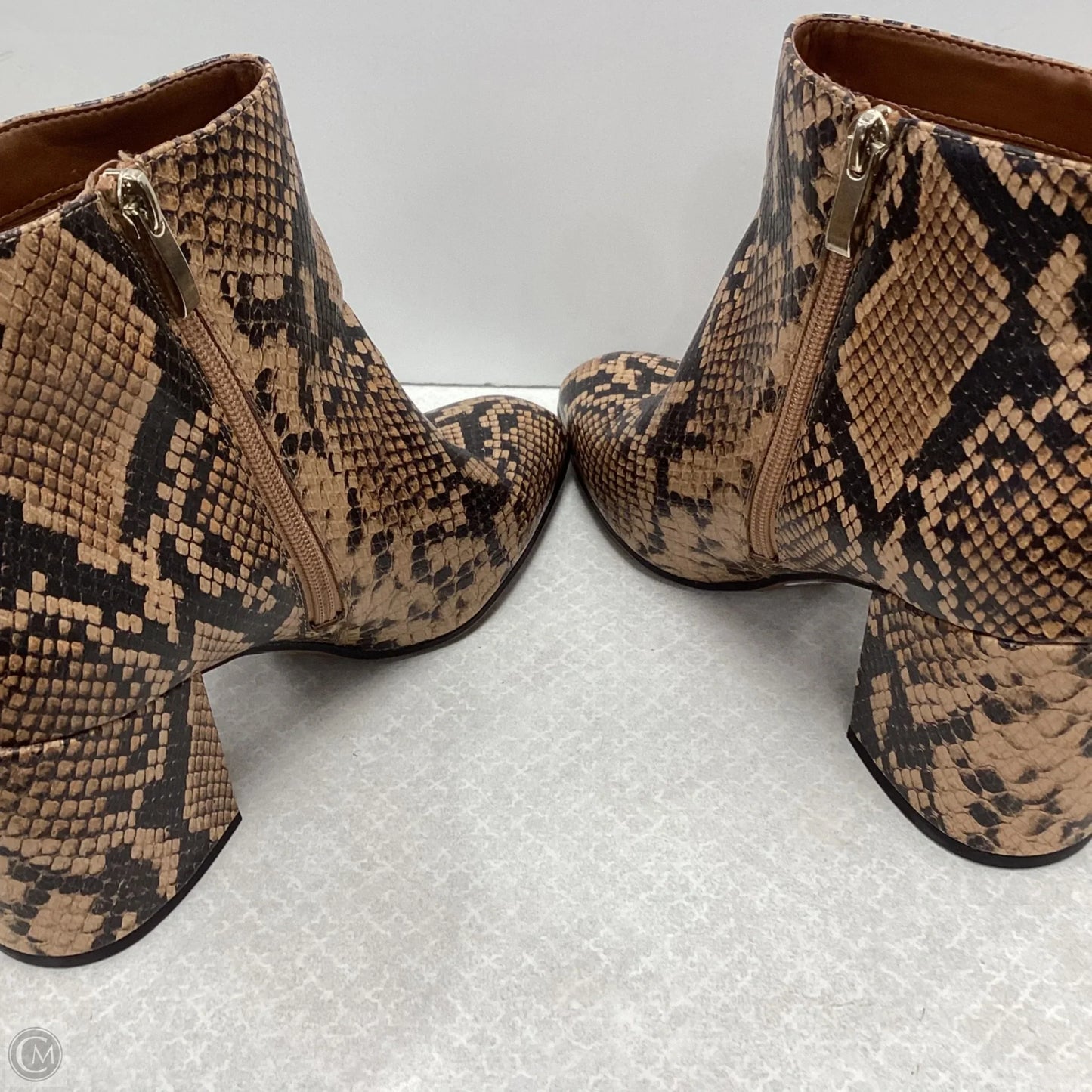 Boots Ankle Heels By Franco Sarto In Animal Print, Size: 9.5