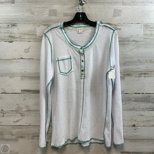 Top Long Sleeve By Pol In White, Size: M