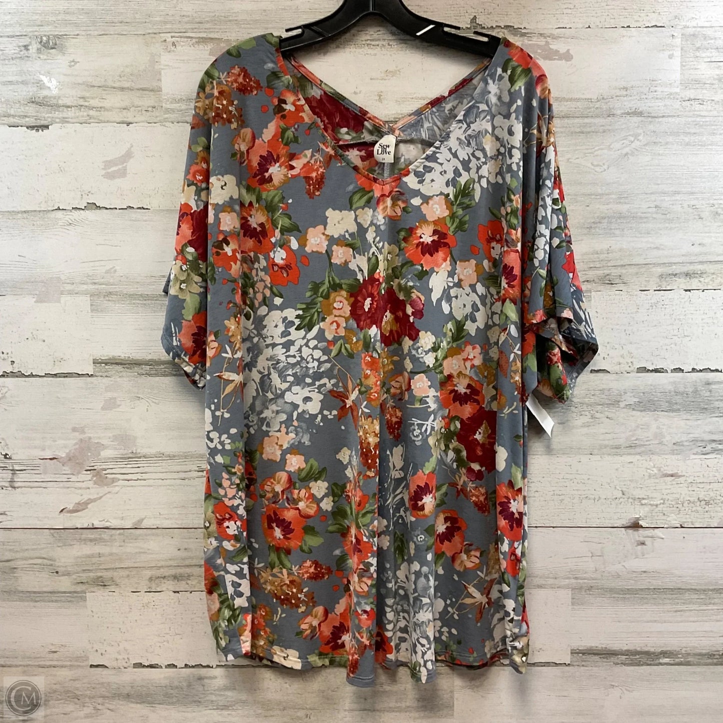 Blouse Short Sleeve By Sew In Love In Blue, Size: 2x